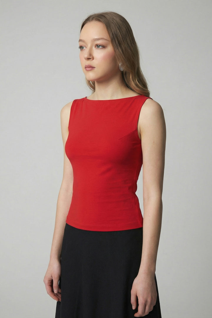 Débardeur en bambou biologique - Rouge Corail