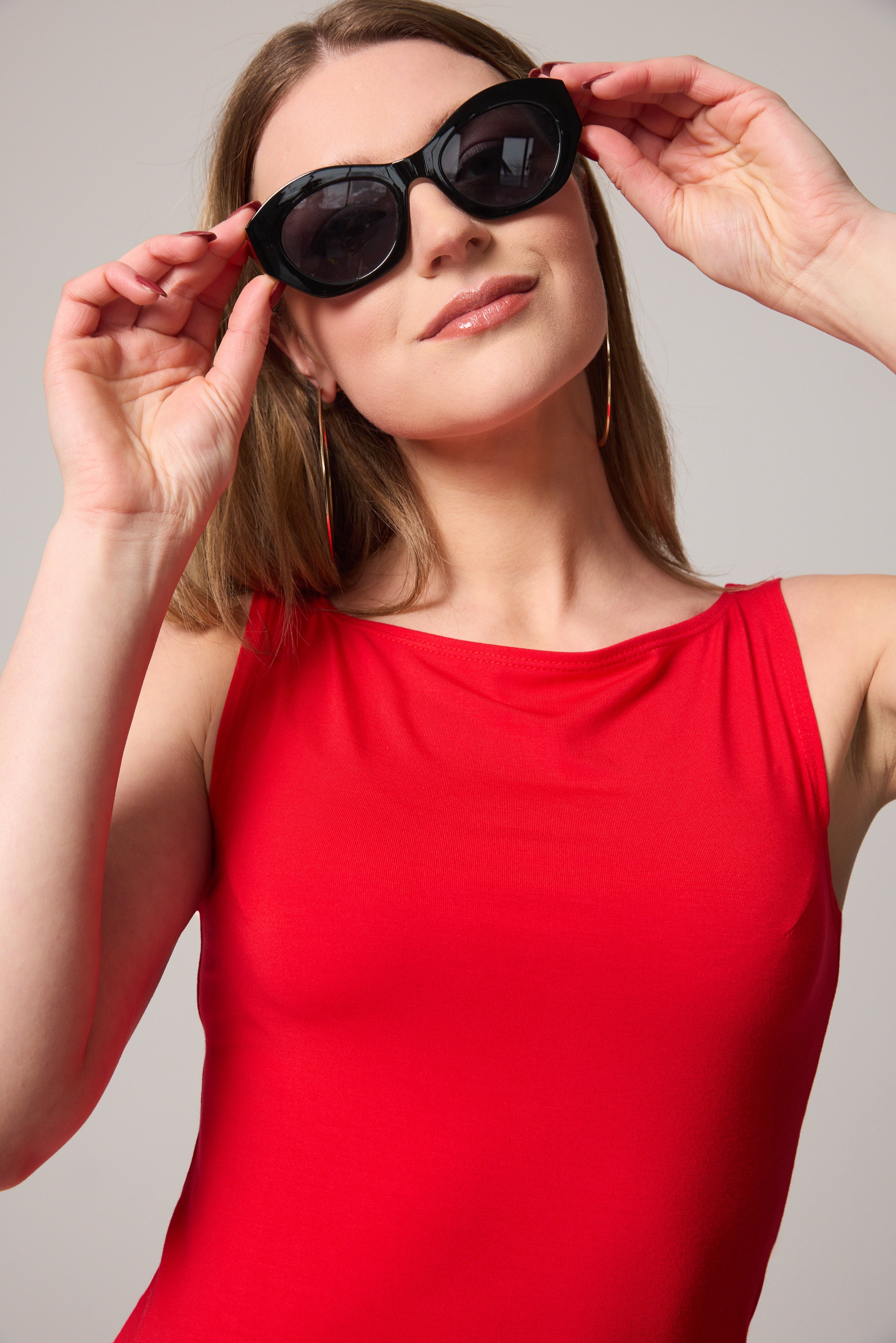 Organic Bamboo Tank Top - Coral Red