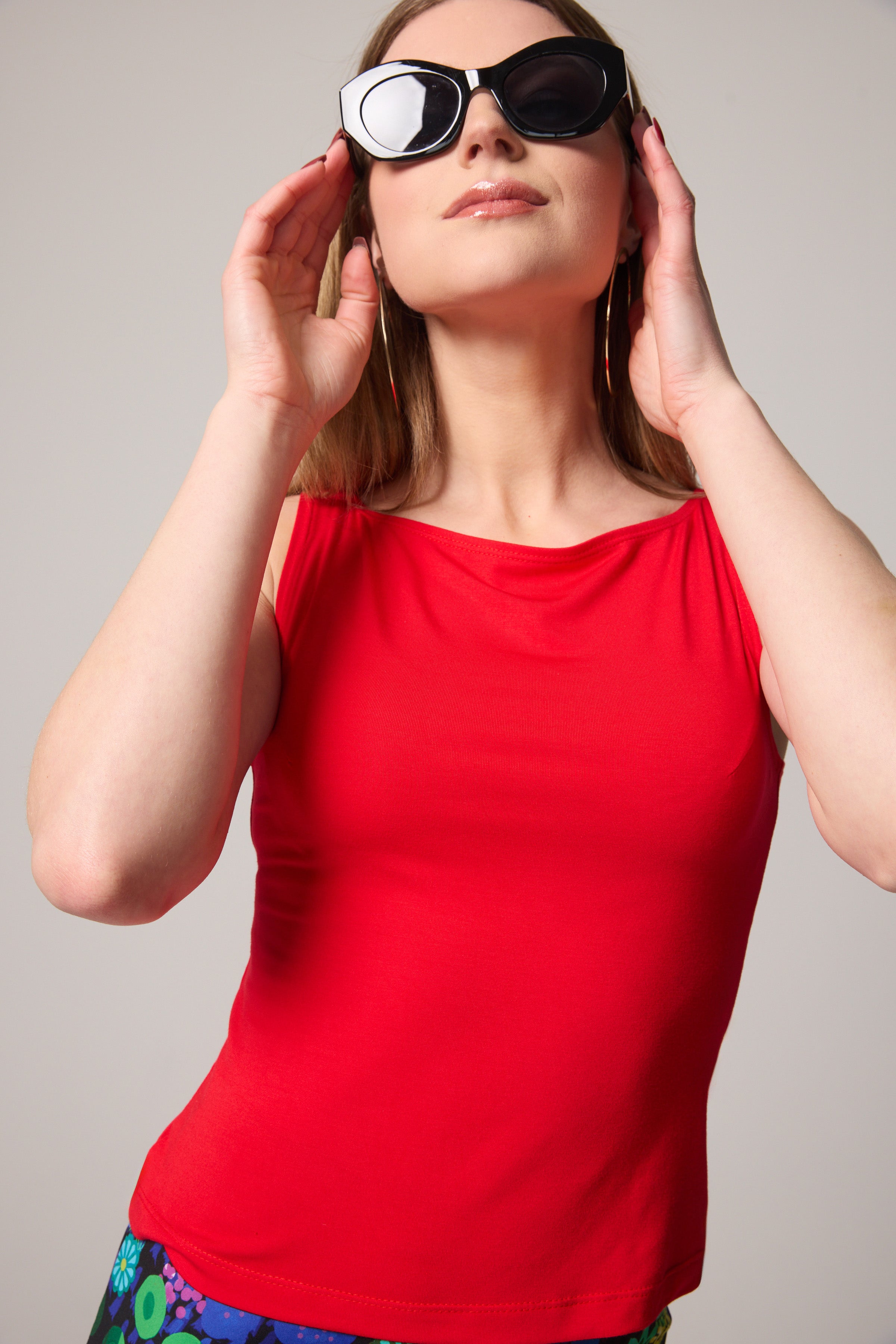 Organic Bamboo Tank Top - Coral Red
