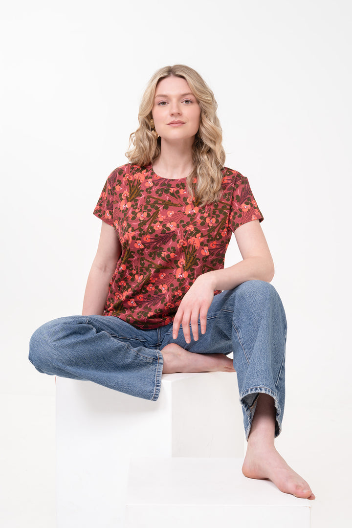 Cotton MOMA T-Shirt - Wildflowers, red