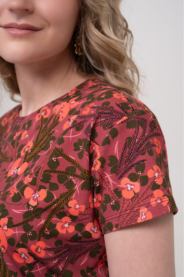 Cotton MOMA T-Shirt - Wildflowers, red