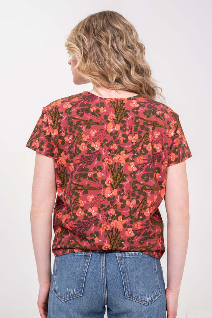 Cotton MOMA T-Shirt - Wildflowers, red