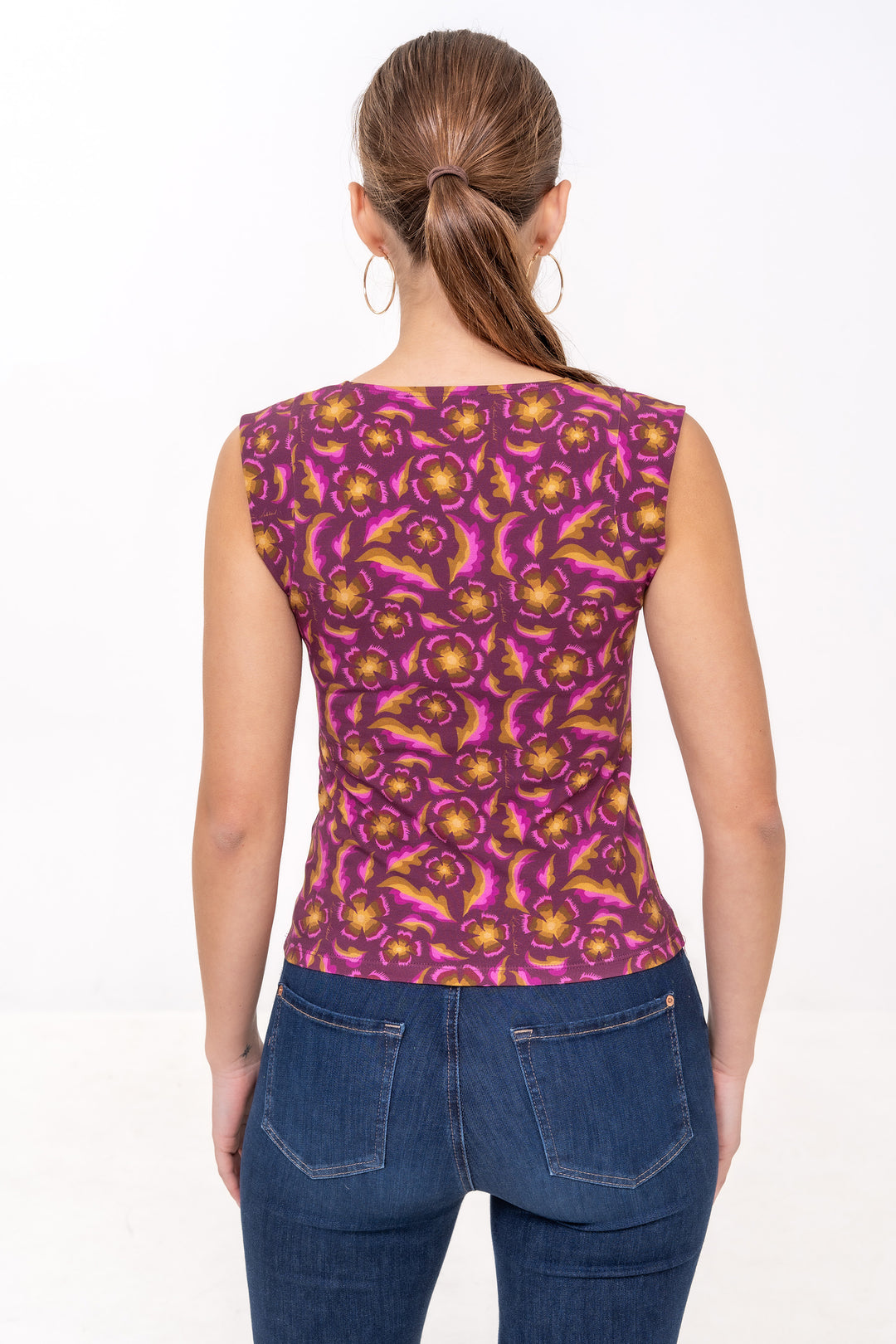 Cotton Crossover Top - Gertrude Plum