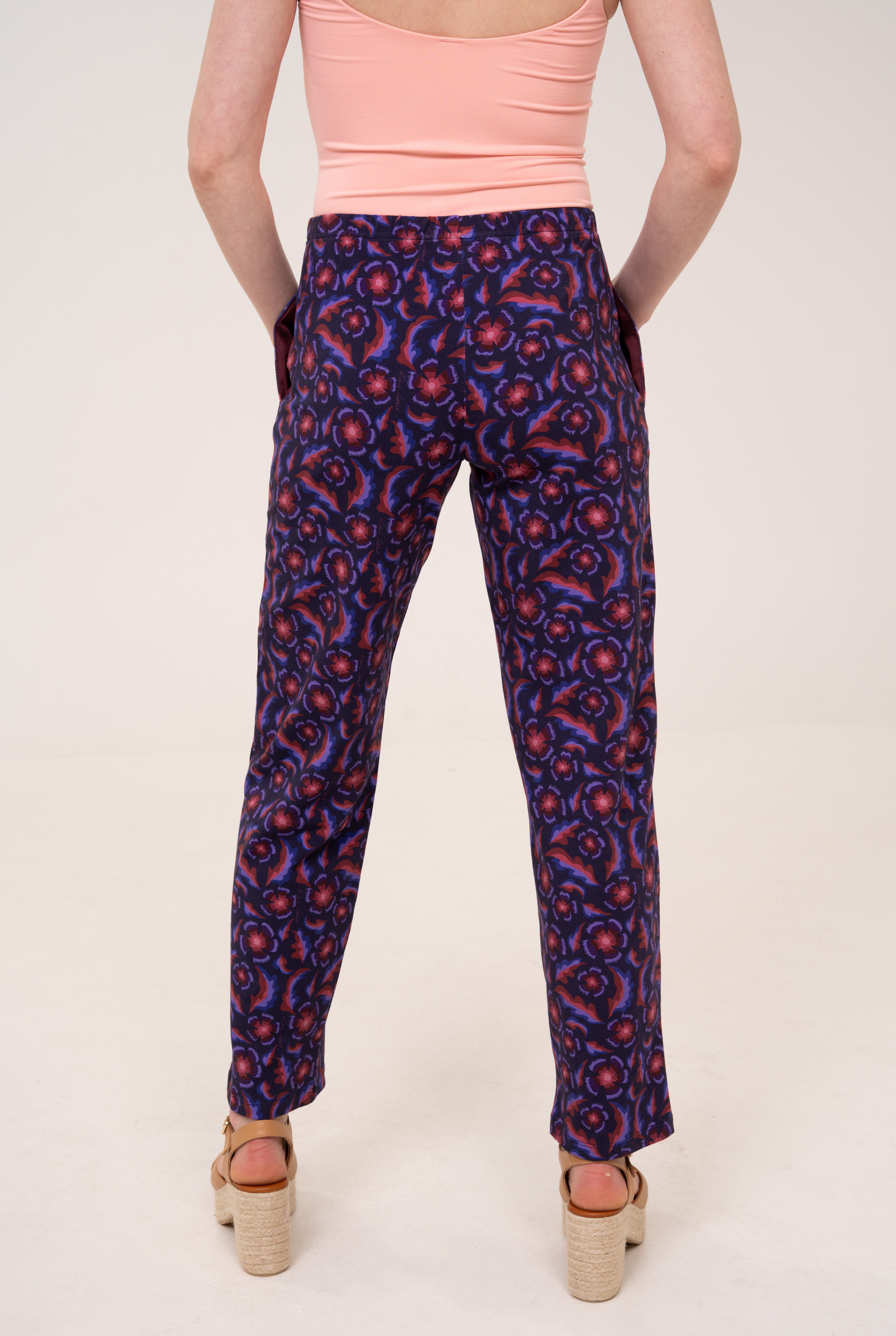 Pantalon en coton taille mi-haute - Gertrude Navy