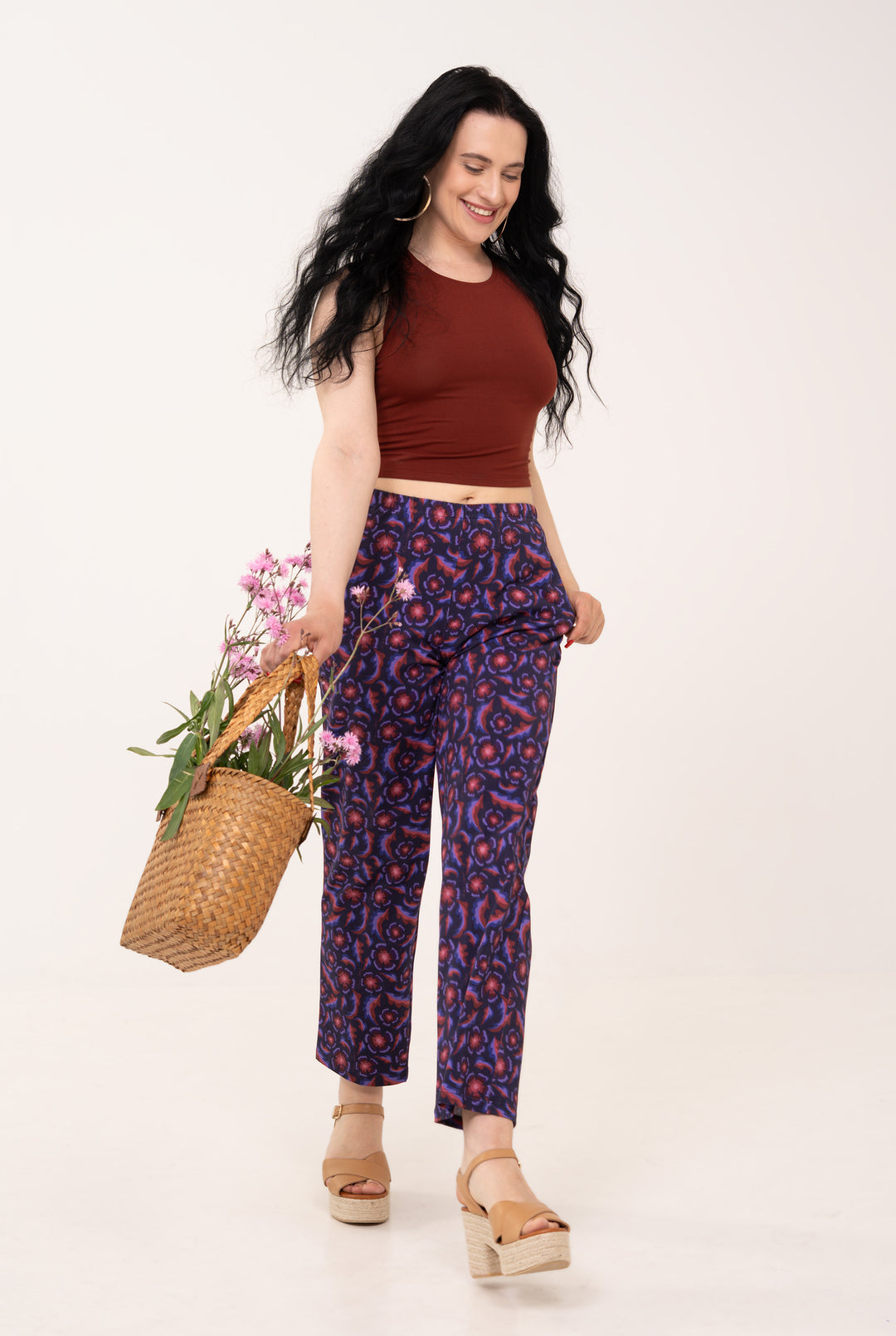 Cotton Mid rise pants - Gertrude Navy