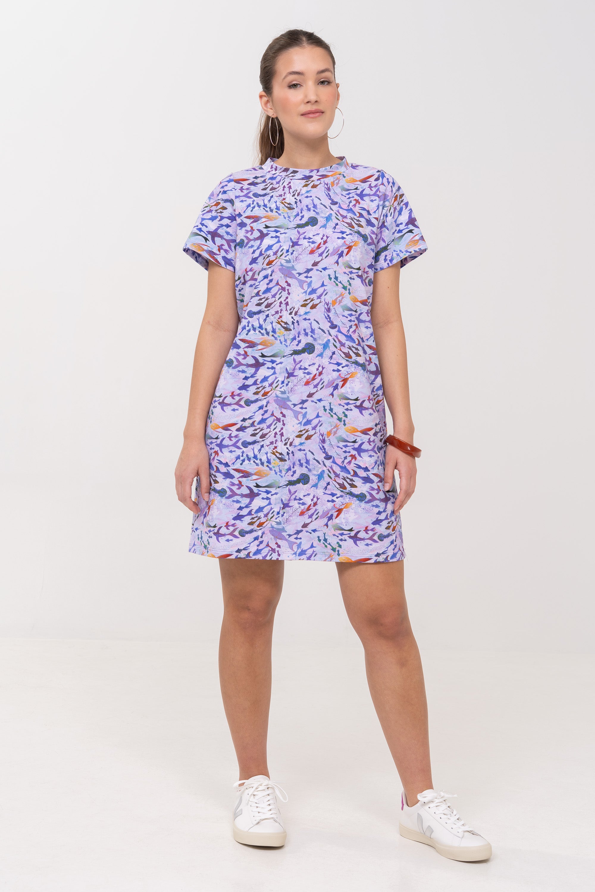 Cotton Loose Fit T-Shirt Dress - Oceana