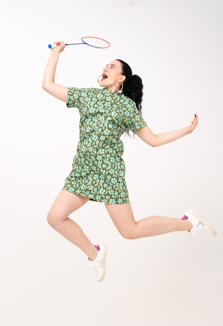 Robe T-shirt ample en coton - Gertrude, vert