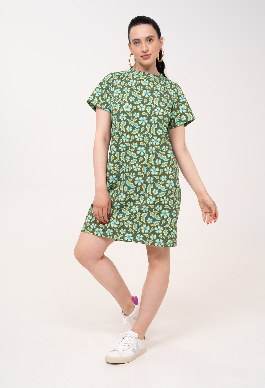 Robe T-shirt ample en coton - Gertrude, vert