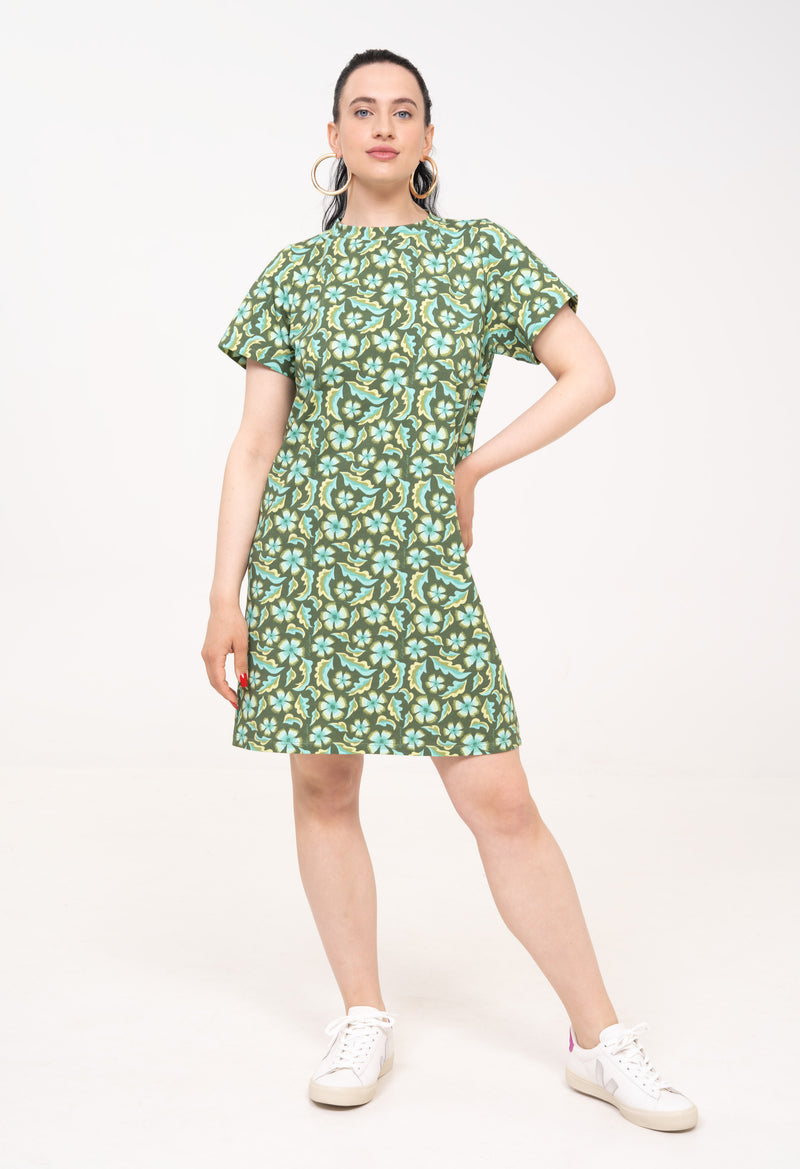 Robe T-shirt ample en coton - Gertrude, vert