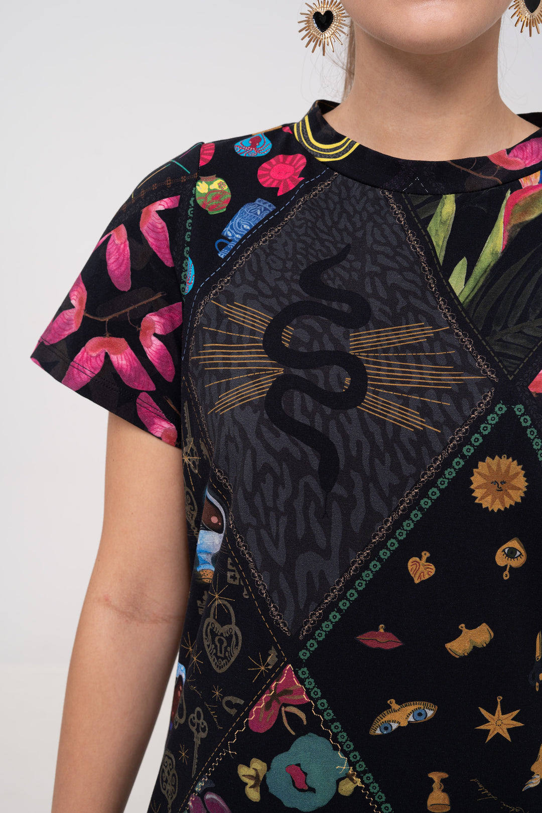 Robe T-Shirt Ample en Coton - Mystique