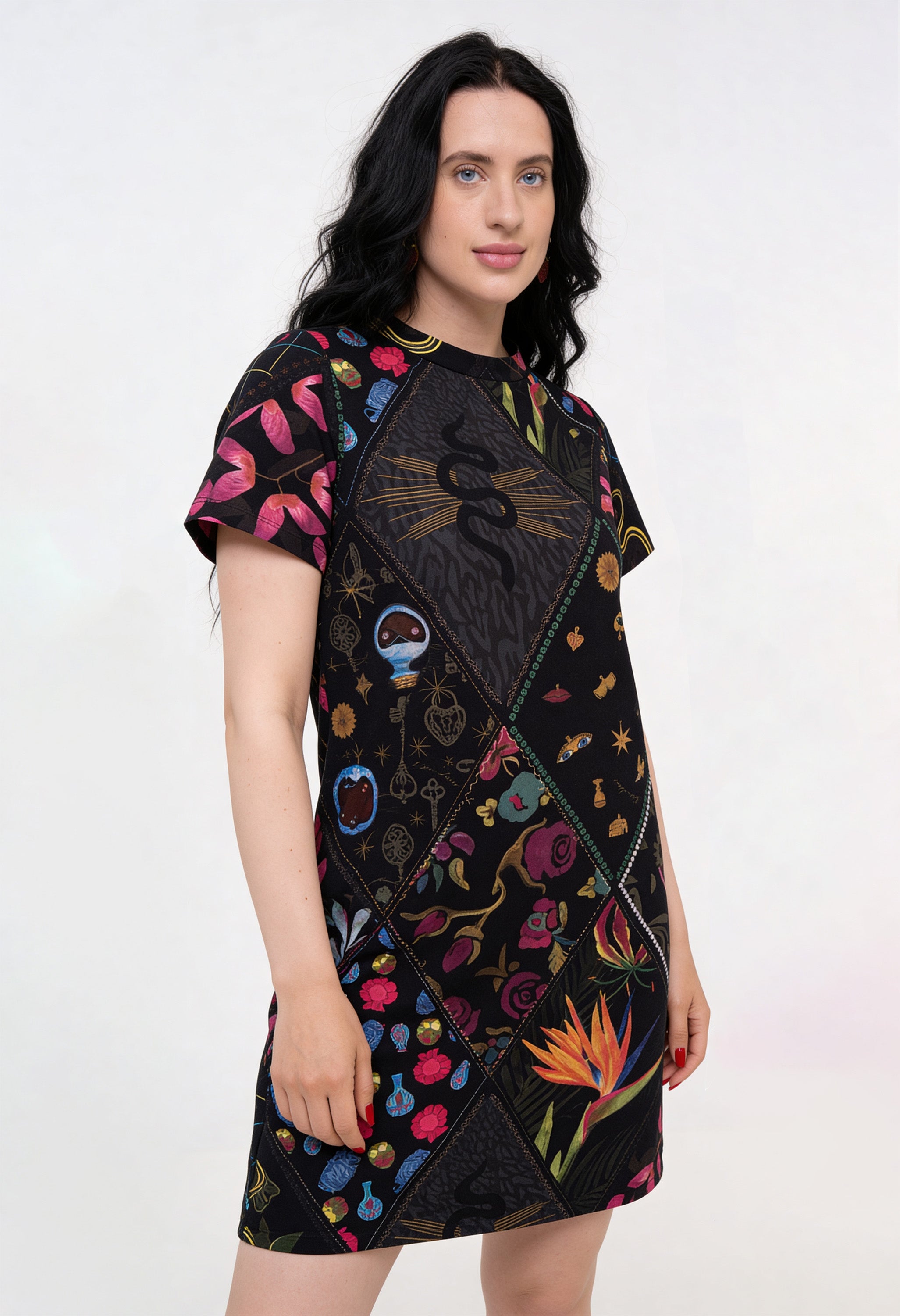 Robe T-Shirt Ample en Coton - Mystique