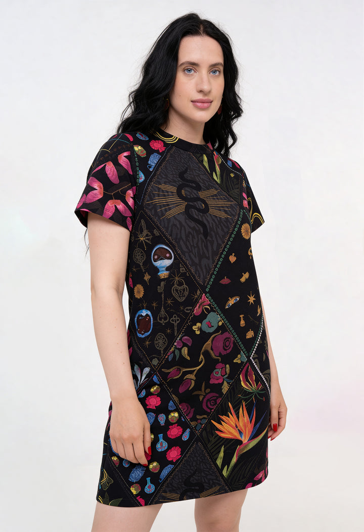 Robe T-Shirt Ample en Coton - Mystique