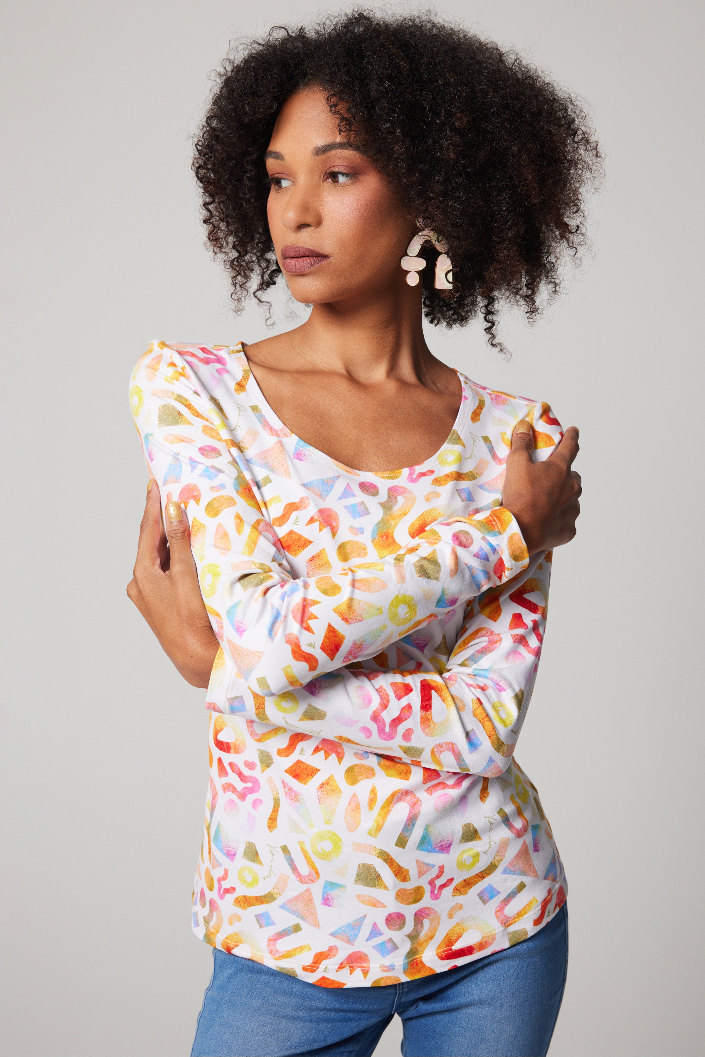 Long Sleeve Scoop Neck - Jellybeans