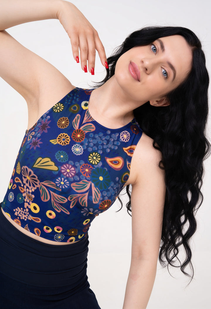 Crop Top - Colourama, Navy