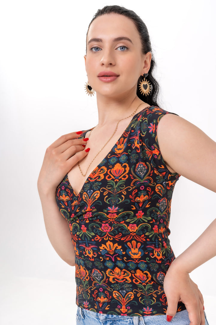 Cotton Crossover Top - Baroque