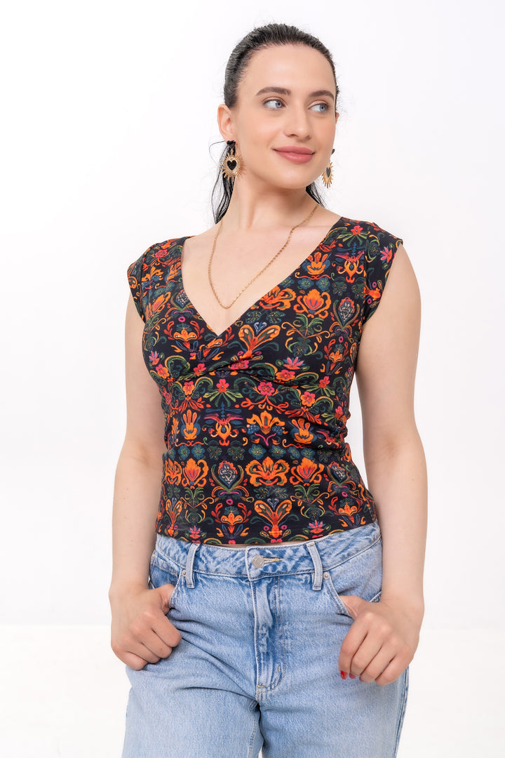 Cotton Crossover Top - Baroque