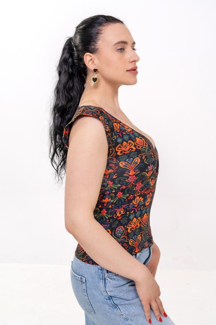 Cotton Crossover Top - Baroque