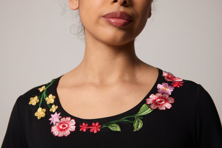 Robe Milano - Appliqué fleuri