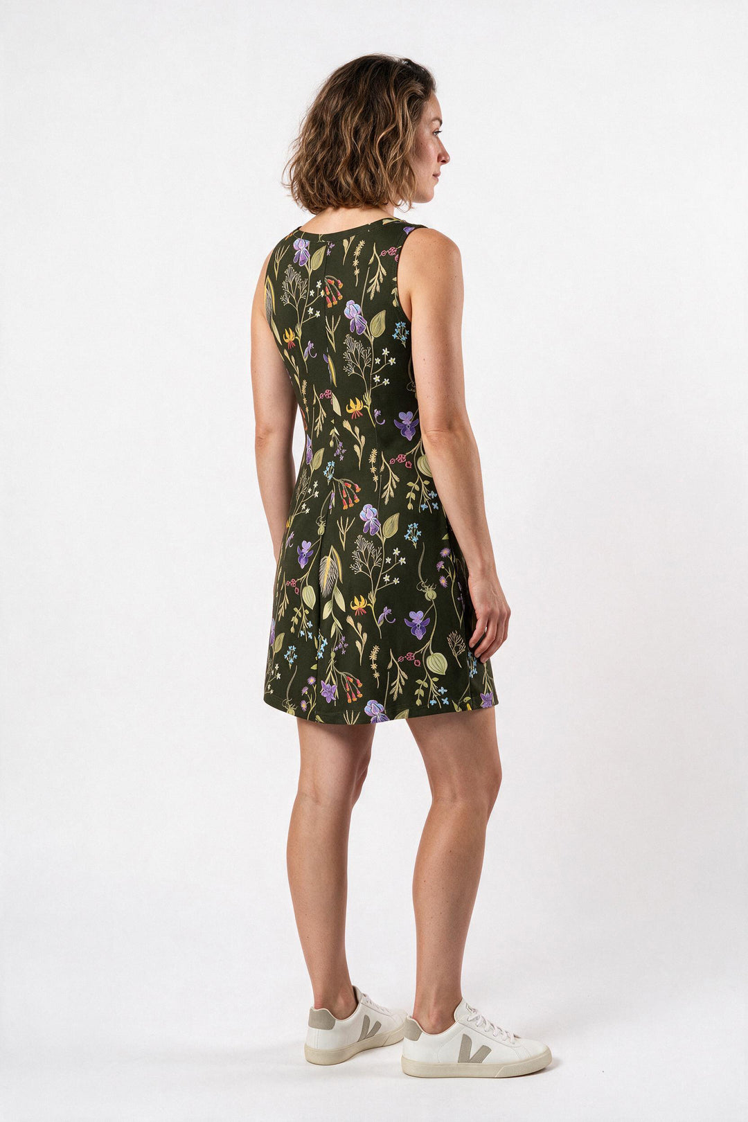 Go-Go Dress - Laurentian Flowers, Khaki