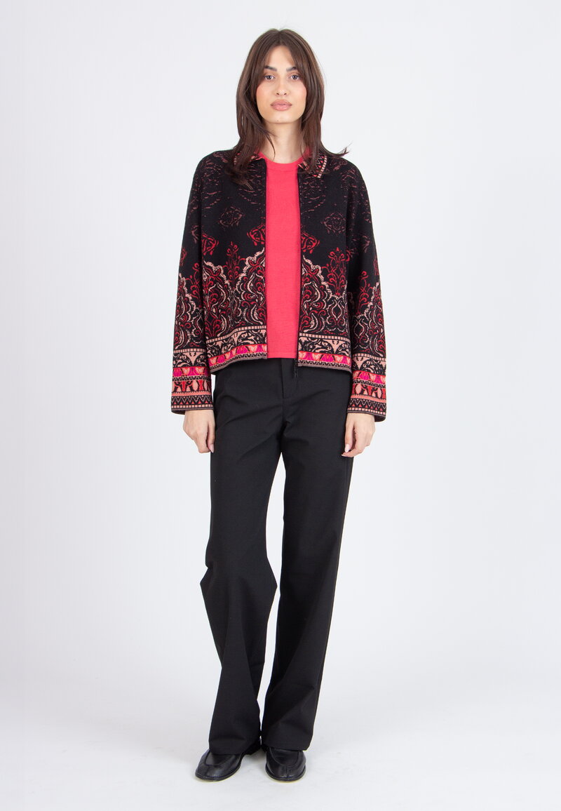 Jacquard Jacket, Ornament Pattern - Black
