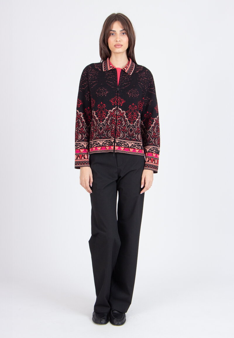 Jacquard Jacket, Ornament Pattern - Black