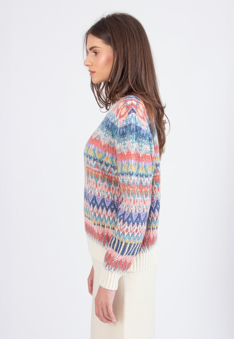 O-Neck Pullover, Re-Dandy Pattern - Off White