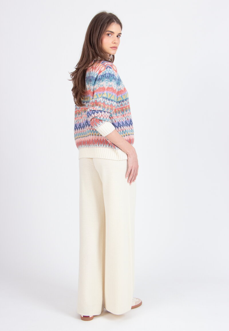 O-Neck Pullover, Re-Dandy Pattern - Off White