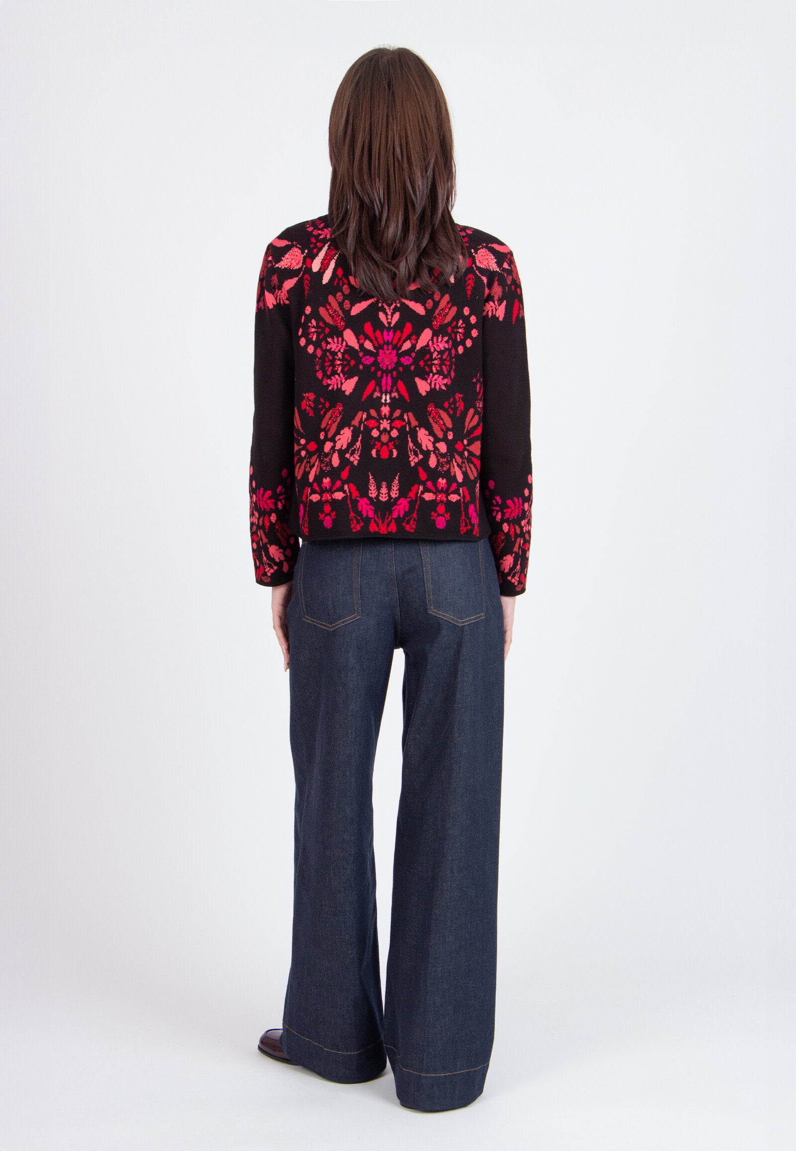 O-Neck Cardigan, Plantopia Pattern