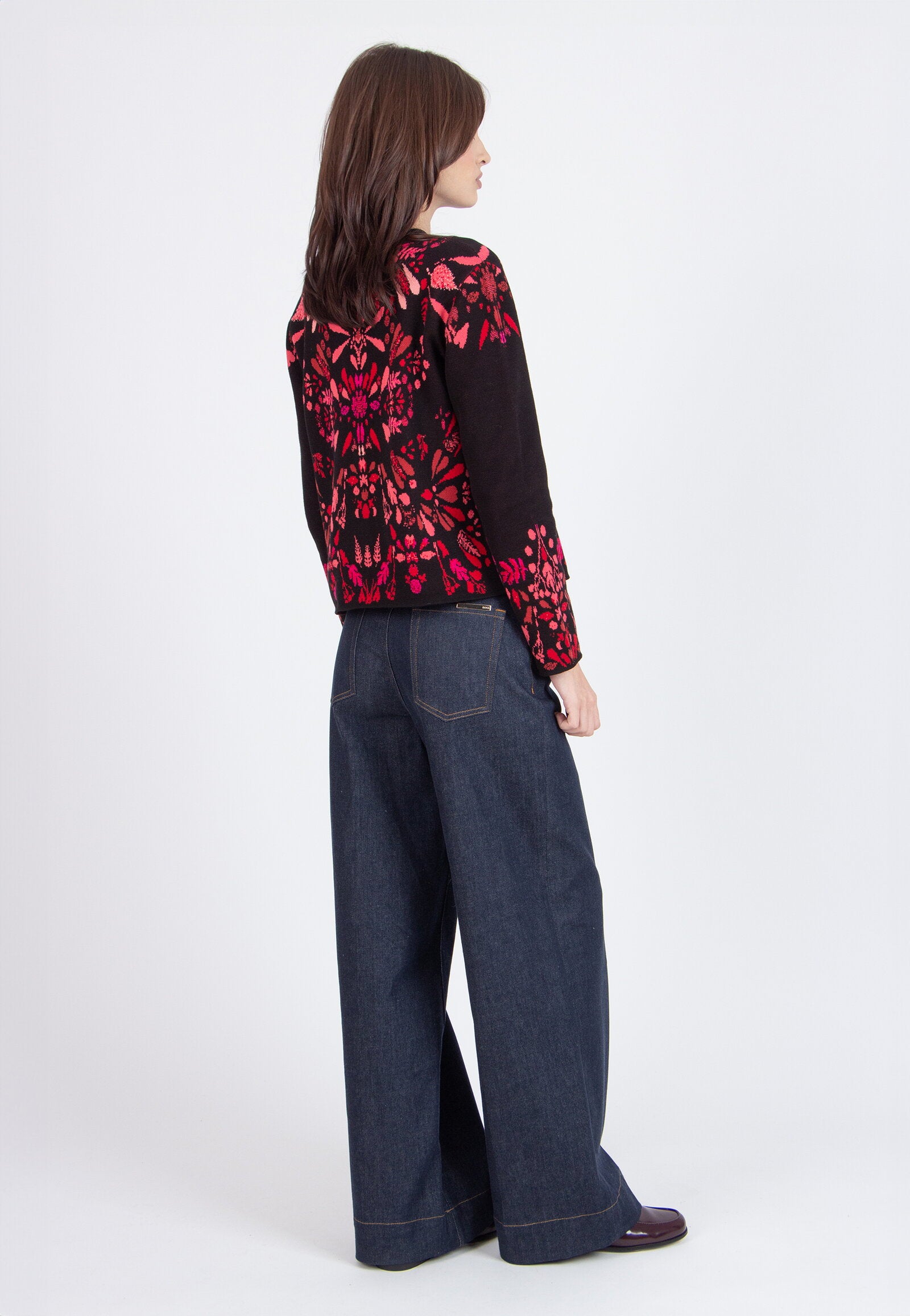 O-Neck Cardigan, Plantopia Pattern