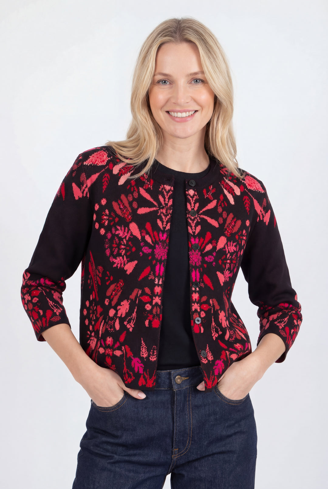 O-Neck Cardigan, Plantopia Pattern