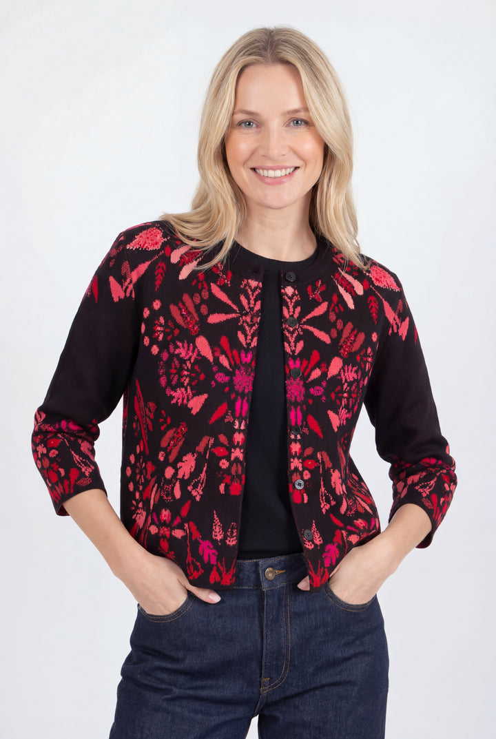 O-Neck Cardigan, Plantopia Pattern