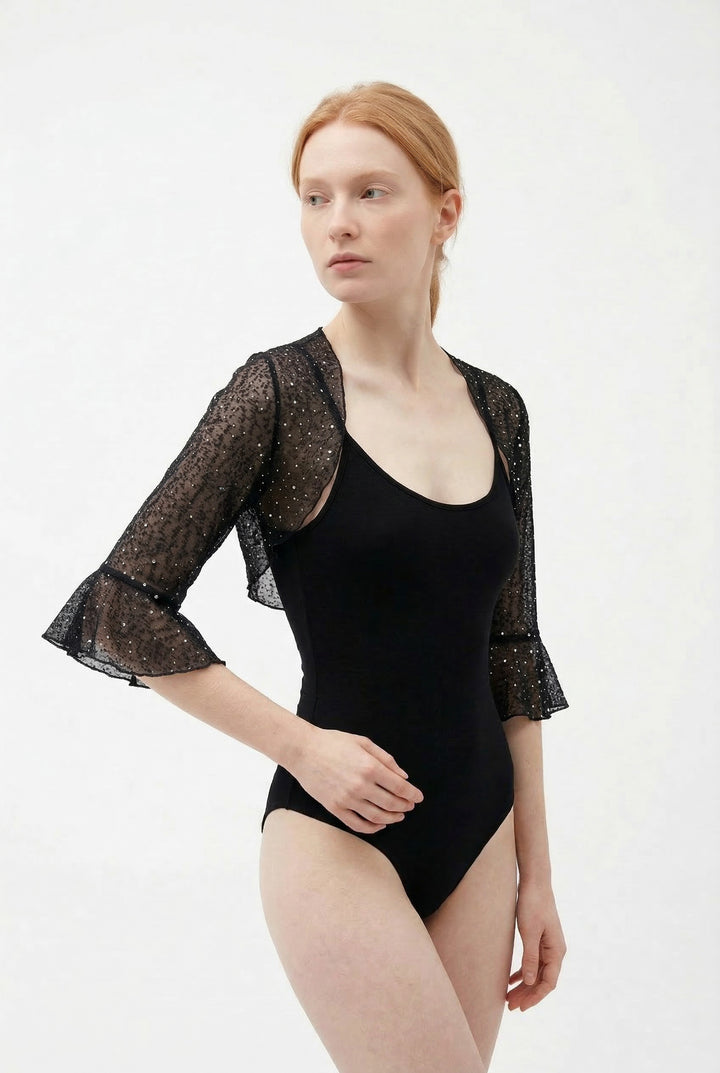 Mesh  Bolero - Black, Sparkle