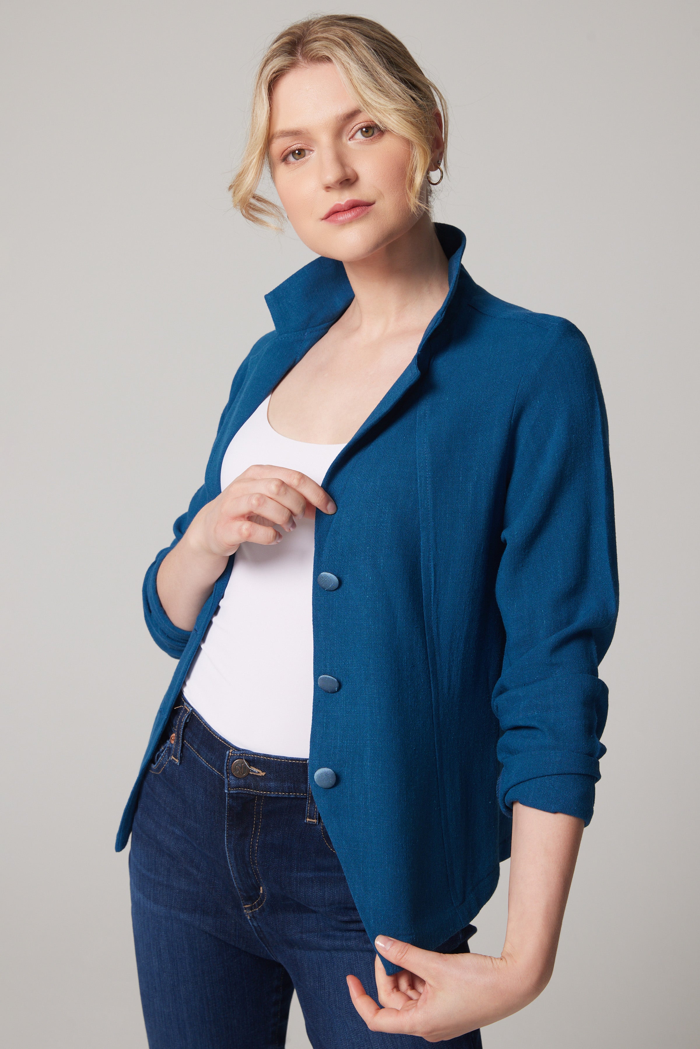 Veston en lin - Bleu