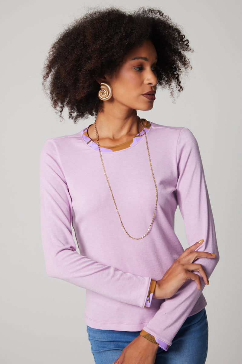 Merino Wool, Crewneck - Lavender, Branching