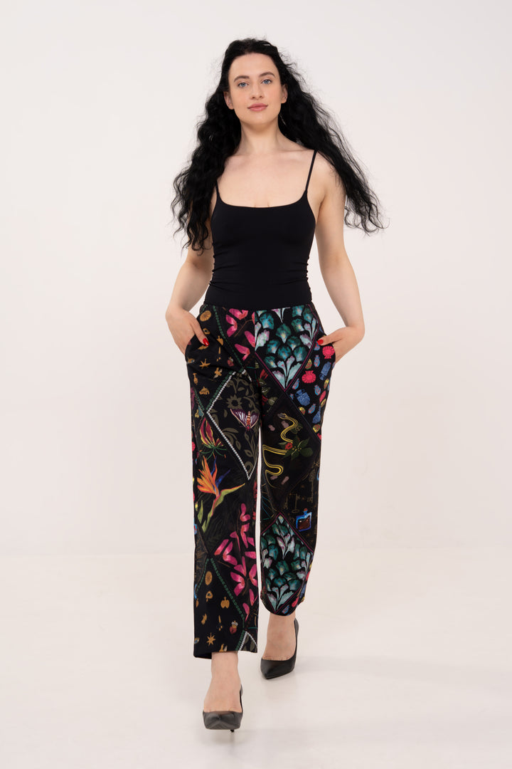 Cotton Mid rise pants- Mystique