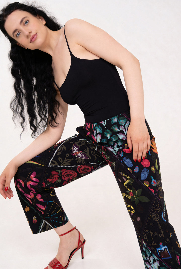 Cotton Mid rise pants- Mystique