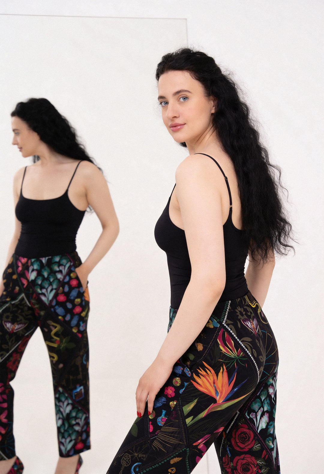 Cotton Mid rise pants- Mystique