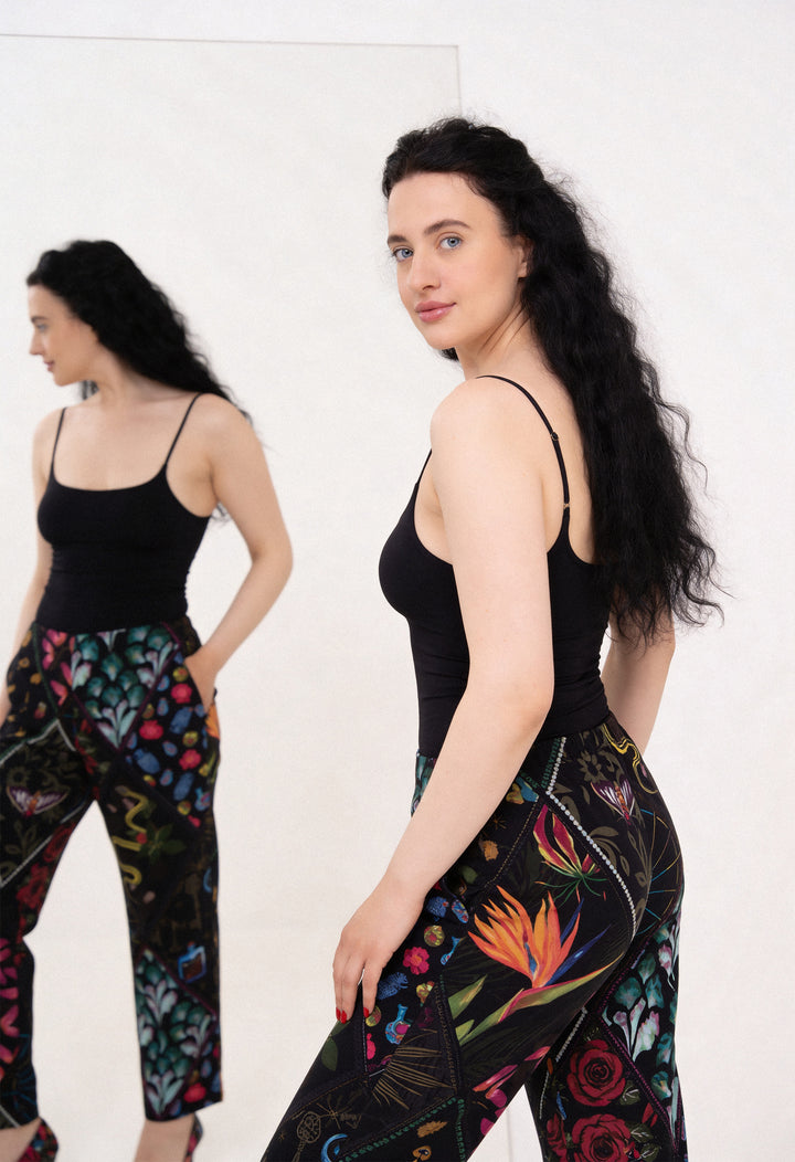 Cotton Mid rise pants- Mystique