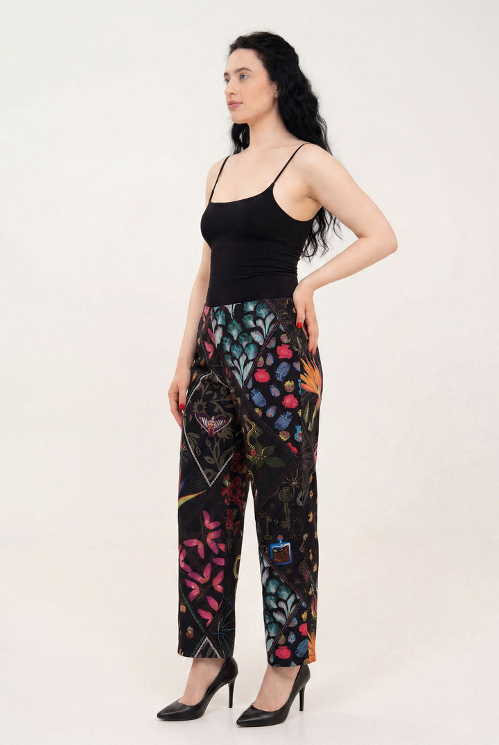 Cotton Mid rise pants- Mystique