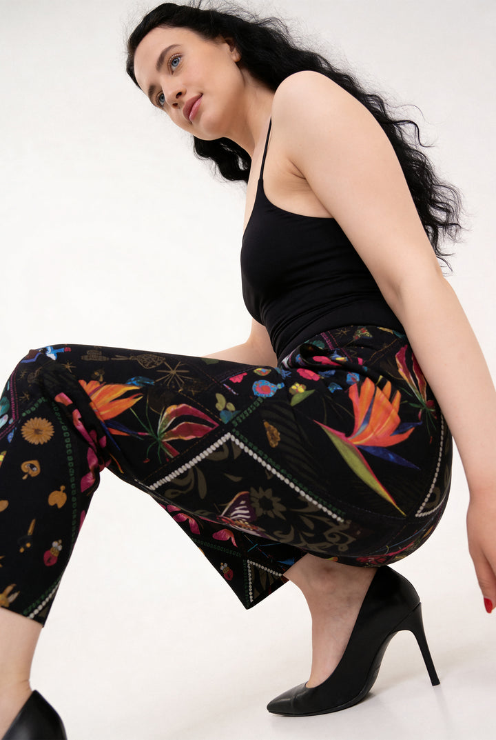 Cotton Mid rise pants- Mystique
