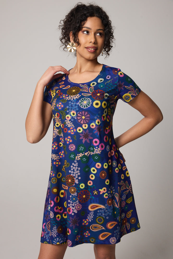 Milano Dress - Colourama, Navy