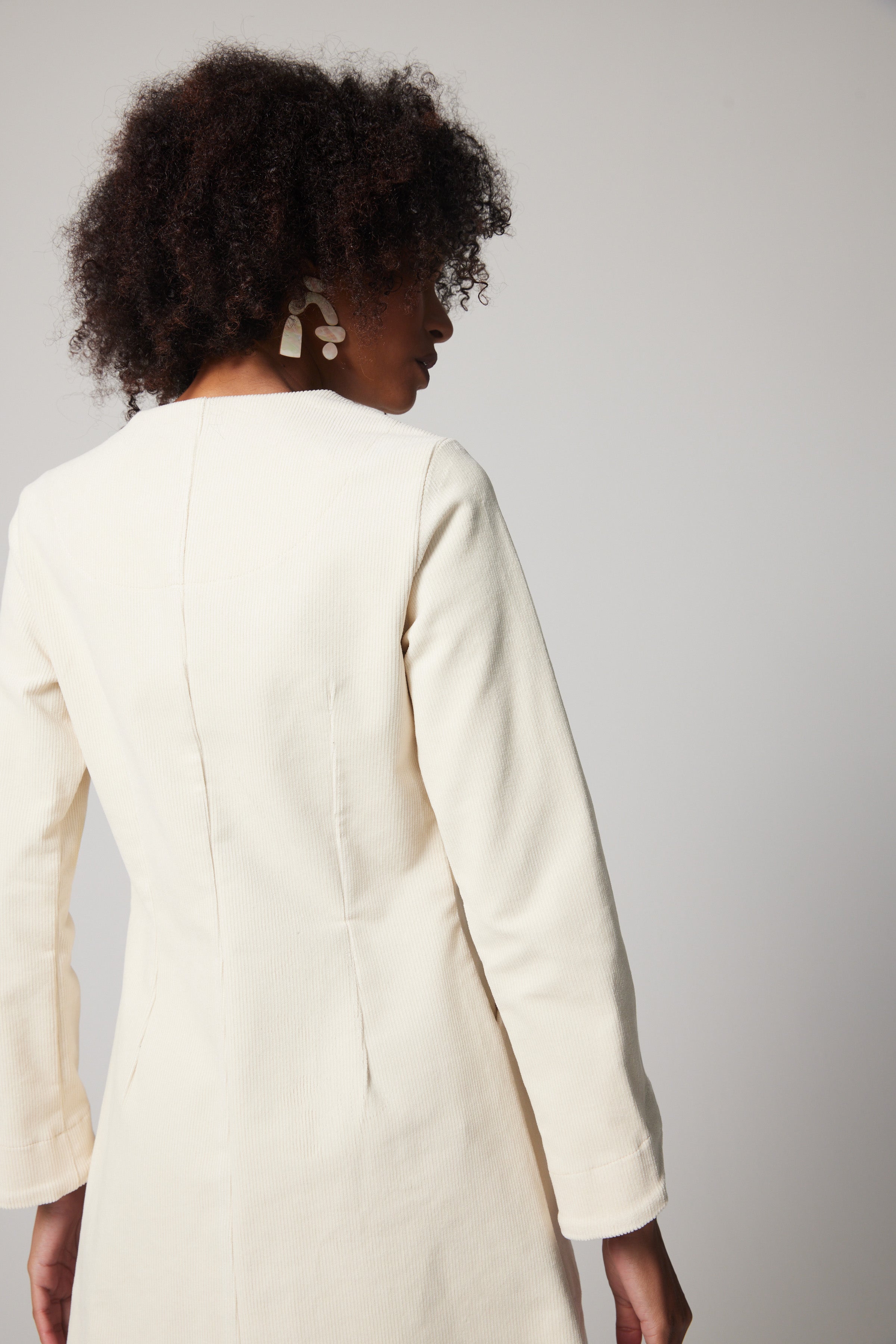 Manteau Mystery velours côtelé – Crème