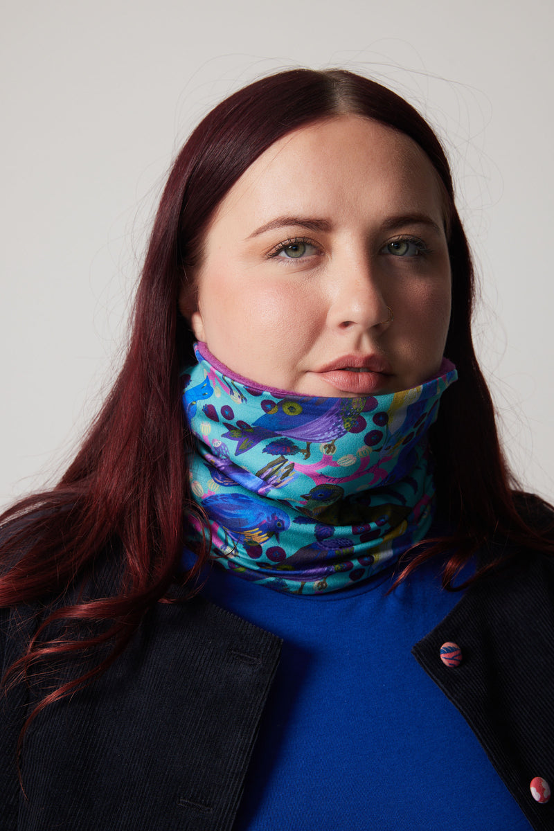 Neck Warmer - Blueberry Birds
