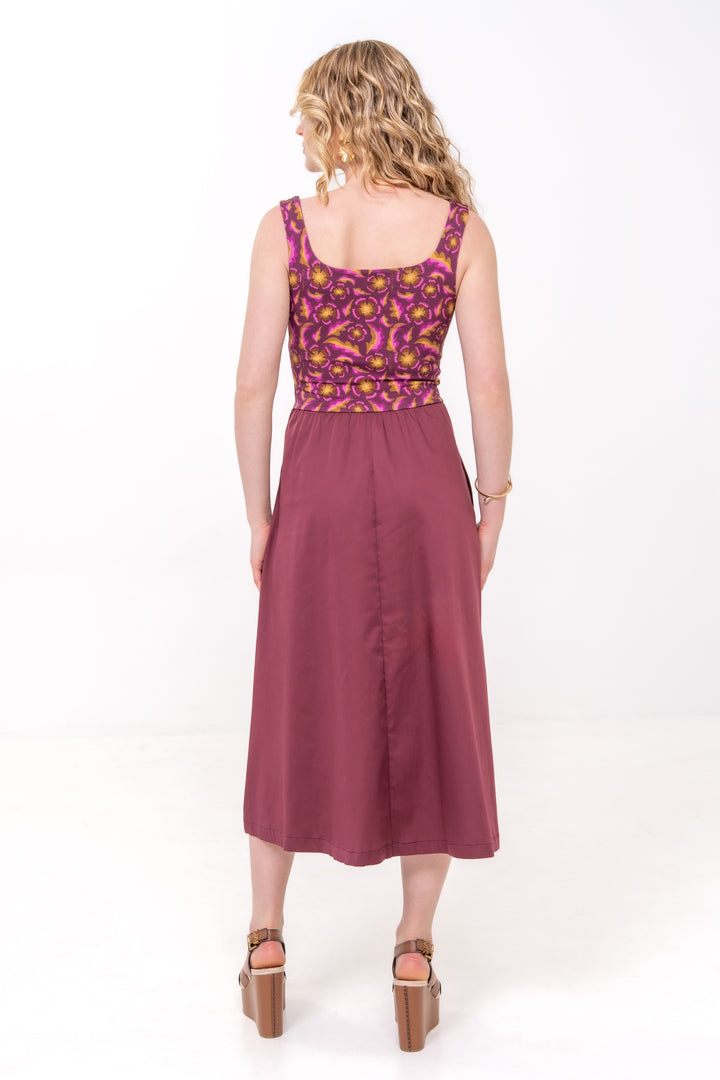 Nouvelle robe classique - Gertrude, prune