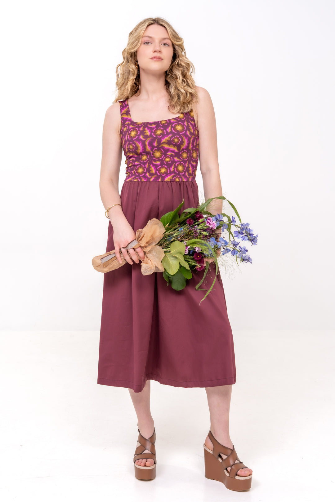 Nouvelle robe classique - Gertrude, prune