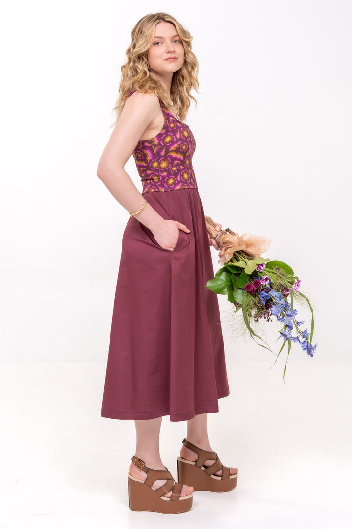 Nouvelle robe classique - Gertrude, prune