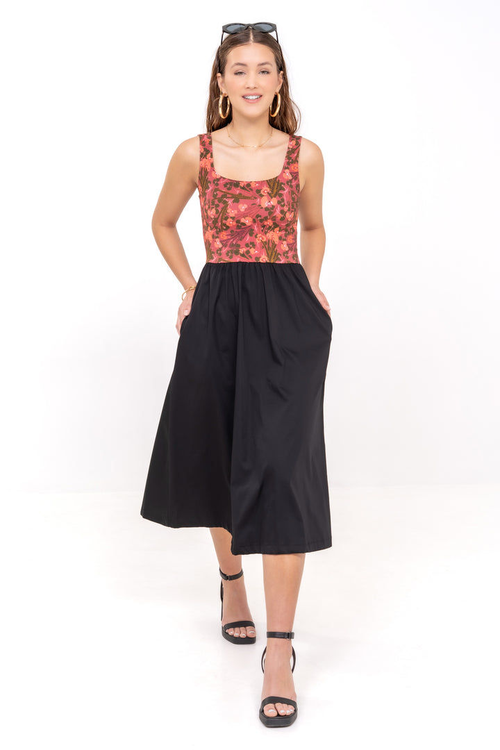 Nouvelle robe classique - Fleurs sauvages, Rouge