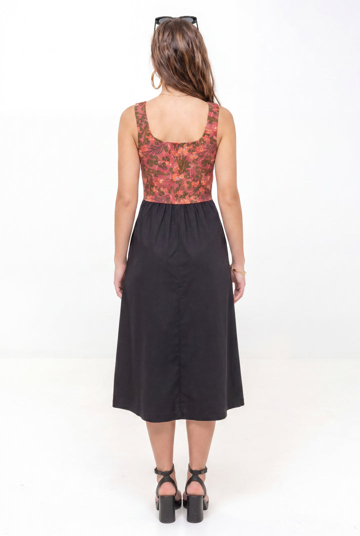 Nouvelle robe classique - Fleurs sauvages, Rouge