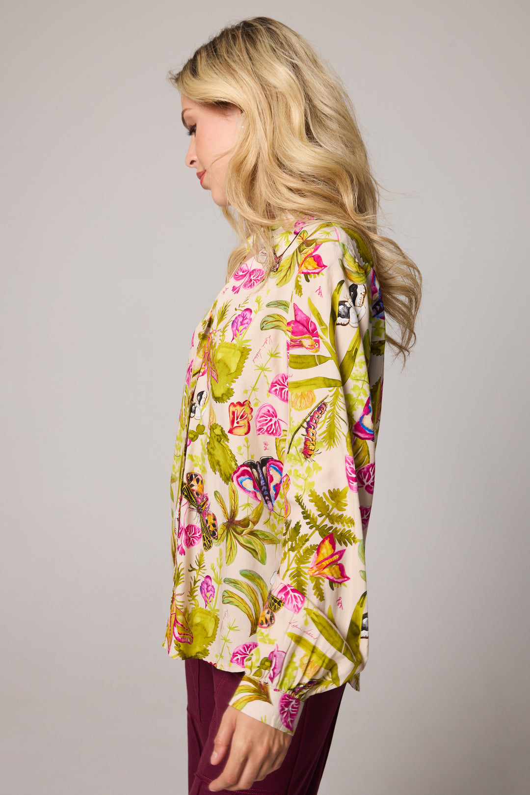 Open Collar Shirt - Moth Magic