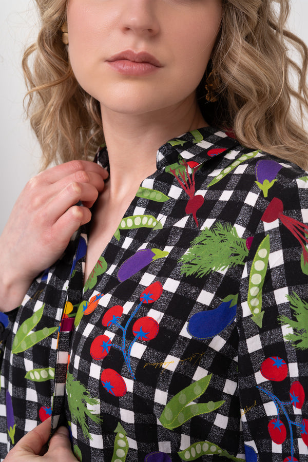 Open Collar Shirt - Veggies